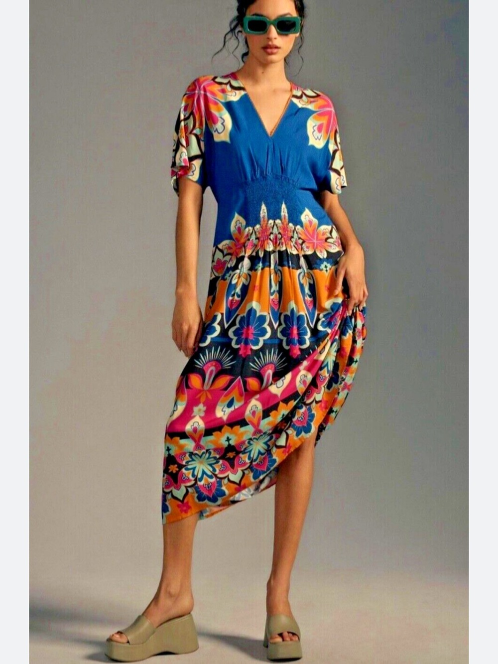 ANTHROPOLOGIE BLANK LONDON TATIANA KAFTAN CAFTAN DRESS PETITE/ONE SIZE